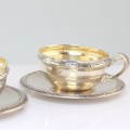 elegant set tet-a-tet, cesti de cafea. argintate. atelier central-european